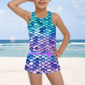 Belovecol Girls Swimsuits Two Piece with Beach Rash Guard  A193-50